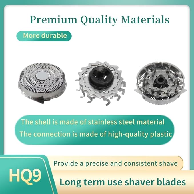 HQ9 Replacement Shaver Head Razor Blades Fit for Norelco 8171XL 8175XL 8280XL8160XLCC 8151XL 8150XL, Upgraded Precision Men's Electric Shaver Replacement Blade, Durable Razor Blades (3 Pack)