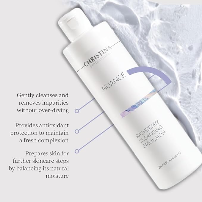 -CHRISTINA- Nuance Gentle Daily Cleanser for Face - Hydrating Facial Wash for Women & Men - Purifying, Moisturizing, Natural Emulsion with Pomegranate, Raspberry & Grape Seed Extracts - 300ml