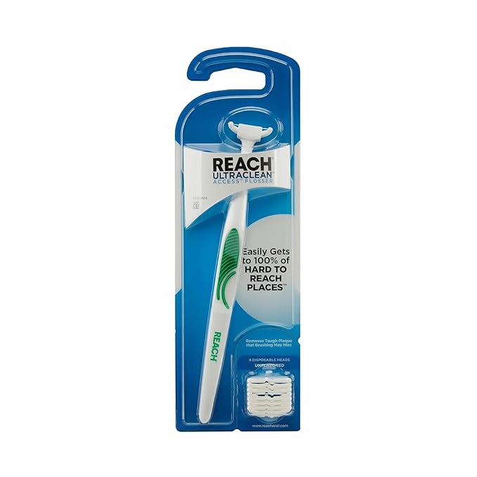 REACH Ultraclean Access Flosser Starter Bundle | Proper & Durable Oral Care & Hygiene | Effective Plaque Removal, Teeth & Gum Protection, PFAS-Free | Starter Kit + 3pk Mint Refills (28ct.)