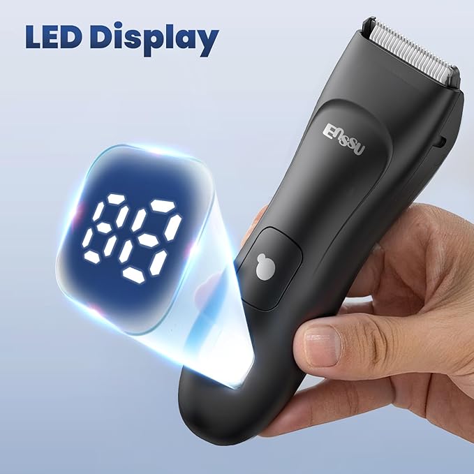 Body Hair Trimmer for Men, Electric Manscape Groin Trimmer with Skin-Safe Ceramic Blade, Waterproof Ball Trimmer for Chest, Beard, and Pubic Hair