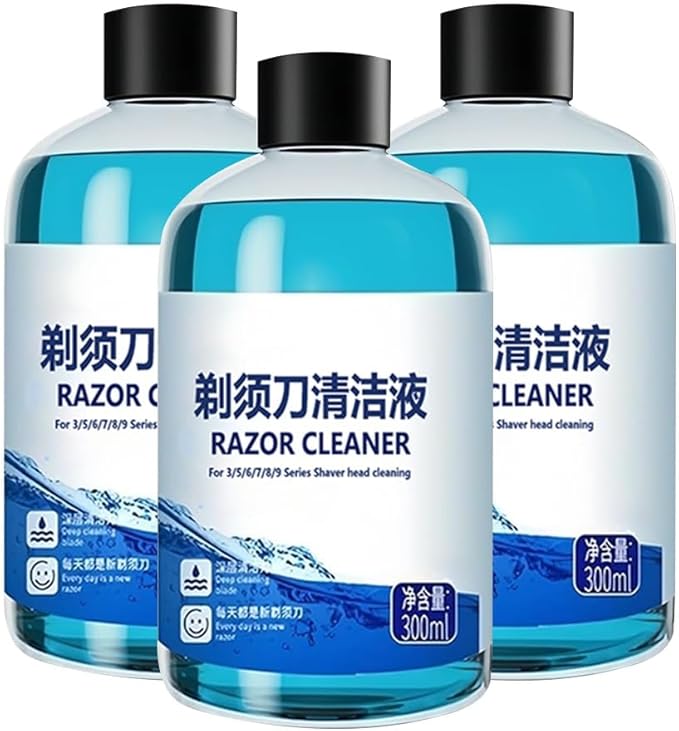 300ml Shaving Head Cleaner Refill Liquid Compatible For Philips(Series 3/5/7/9000) ，Quick Clean Cartridges – Replacement For Cleaning Cartridges (JC301 /JC302/CC13/CC16/HQ200) For Shaver Station(3PCS)