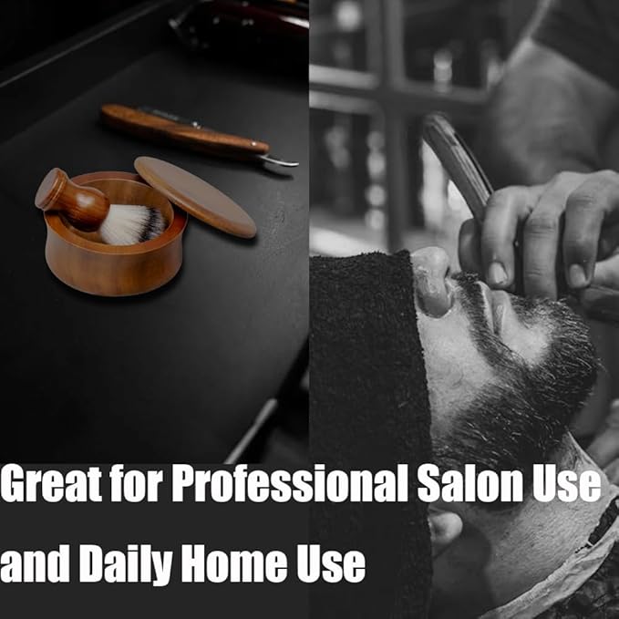 Men's Classic Shaving Set, Danweix Safety Straight Razor Shaving Brush with Wooden Shaving Soap Bowl Professional Barber Choice for Gentlemen