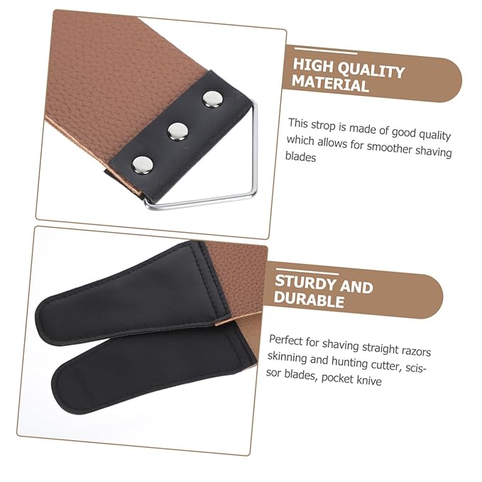 Double-sided Leather Razor Strop 2pcs Manual Shaver Sharpening Cloth for Barbers and Home Use Random Color Practical Dual-sided Sharpening Tool