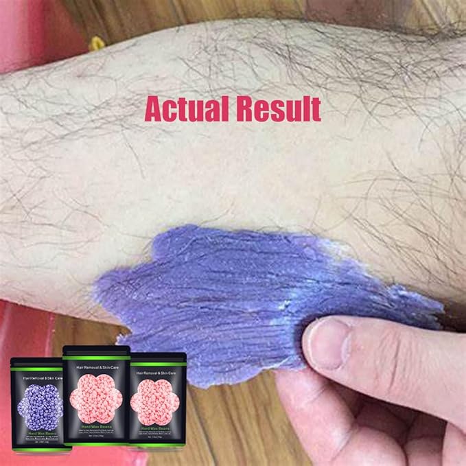 Wax Beads for Hair Removal 10.5oz (300g), Auperwel Hard Wax Beads Beans for Sensitive Skin Brazilian Waxing, Face, Bikini, Eyebrow, Legs, Painless for Women Men, 3 packs Kit with 10 Sticks