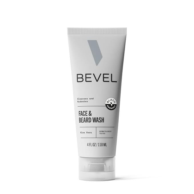 Bevel Face & Beard Wash For Men With Witch Hazel & Aloe Vera Cleansing Mens Face Wash That Hydrates and Brightens Skin and Softens Beard, 4 FL Oz