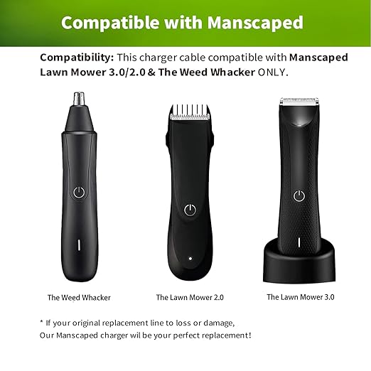LONNKY USB Charger Cord for MANSCAPED Lawn Mower 3.0/2.0 Electric Trimmer Shaver Razor, Replacement Charging Cord for Manscaping Groin Hair Trimmer, The Weed Whacker Nose and Ear Hair Trimmer