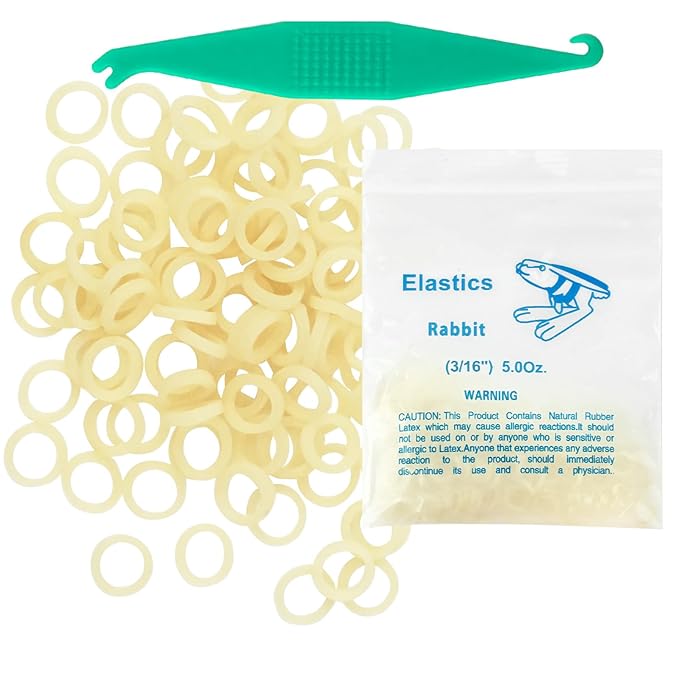 Orthodontic Rubber Bands for Braces 3/16'' Medium 5 oz, 100 Pcs Dental Intraoral Elastic Bands