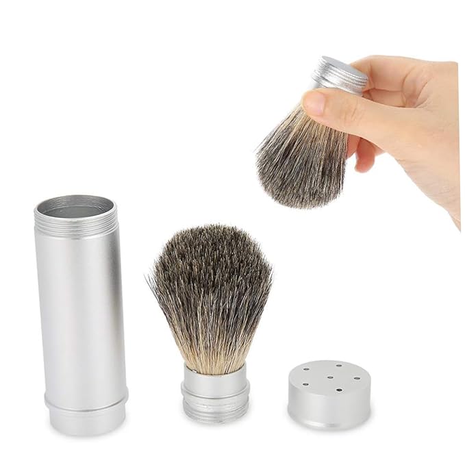 Men's Shaving Brush Boar Bristle Shaving Cream Brush for Men Aluminum Tube