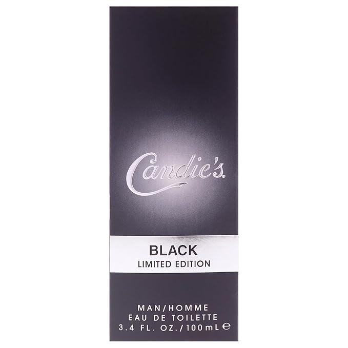 CANDIE'S Black For Him Eau de Toilette - Long-Lasting Cologne for Men, Sweet Masculine Scent, Strong Body Spray, Ideal for Daily Wear, Lasts All Day, Affordable Fragrance, Refreshing & Bold, 3.4 fl Oz