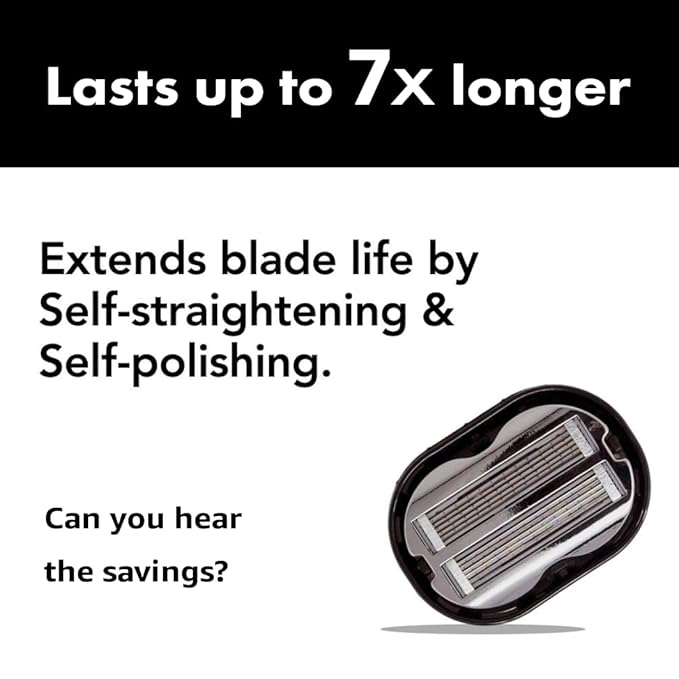 Premium Omnishaver Replacement Cartridge Refill Kit with Blade Removal Tool - Self Cleaning & Self-Stropping Shaving Razors for Men & Women - Safe & Smooth Mens Razors Blades Refills - 4 Cartridges