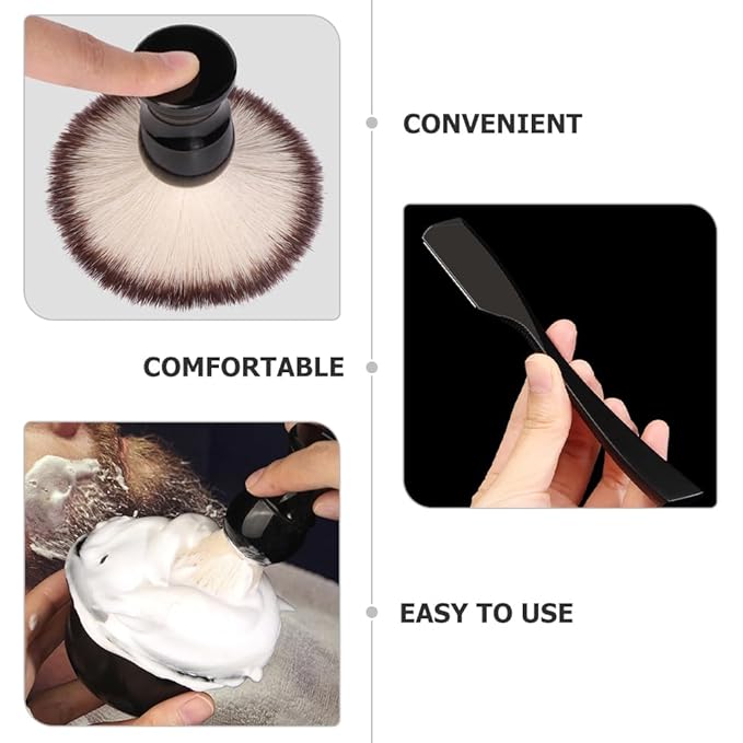 Hemoton Men S Shaving Kit Manual Razor with Pure Badger Shaving Brush Foaming Bowl and Razor Stand Traditional Wet Shave Set for Beard Grooming and Facial Care