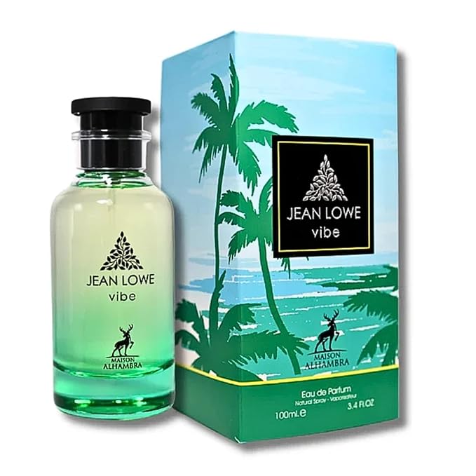 Maison Alhambra Jean Lowe Vibe – Citrus, Fruity, Aromatic, Woody – Eau de Parfum Spray for Unisex, 3.4 Ounce / 100 ml