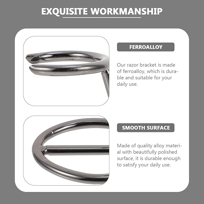 Cabilock Ferroalloy Razor and Shaving Brush Stand Practical Men’s Bathroom Razor Holder Organizer for Shaving Brush Drying and Storage