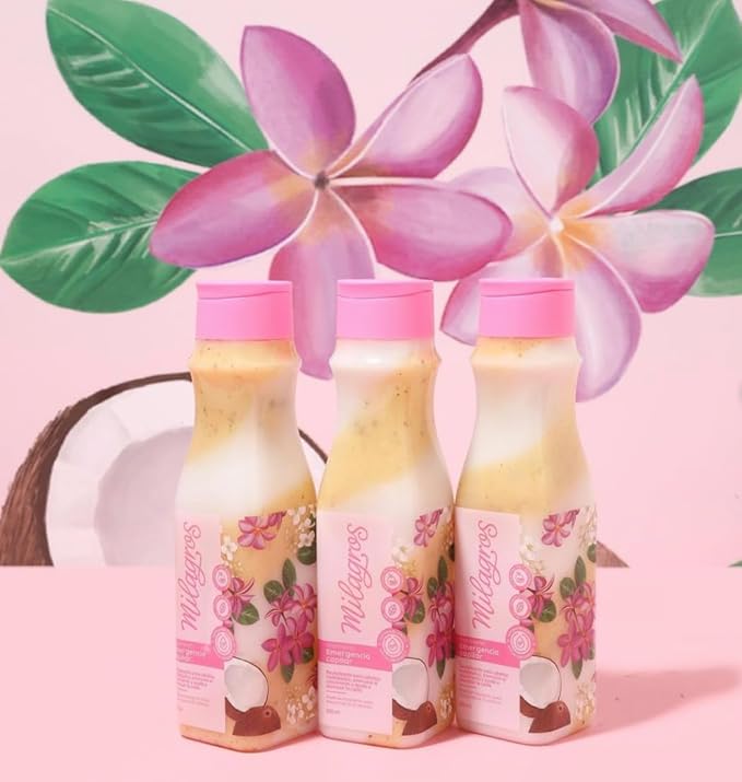 Milagros Emergencia Capilar Tratamiento Original Colombian Hair Care Products for Natural Growth, Strengthening, and Repair, 100% Natural, Pink