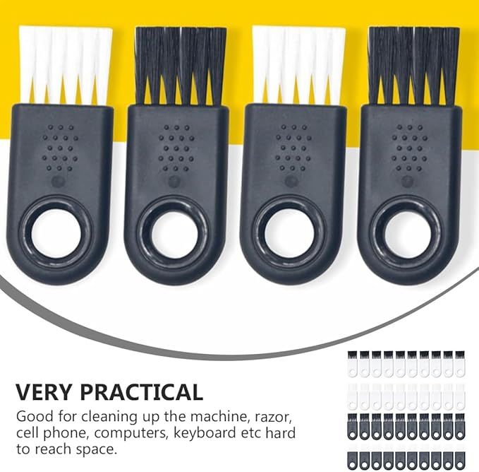 Abaodam 40pcs Electric Shaver Cleaning Brush Set Razor Cleaning Brushes for Men’s Electric Razors and Clippers with White and Black Bristles for Daily Grooming Maintenance