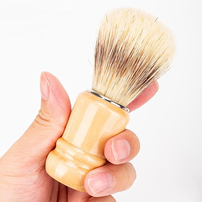 Beaupretty Men S Shaving Brush with Wooden Handle for Beard Grooming and Styling Durable Shave Accessory for Home Travel and Salon Use