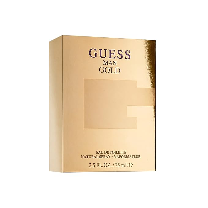 GUESS Gold Eau De Toilette Spray for Men, 2.5 Oz