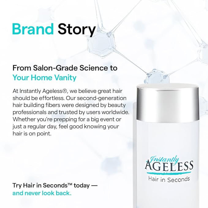 Instantly Ageless® Hair in Seconds™ Hair Building Fibers – Hair Thickening Fibers for Thinning Hair & Hair Loss for Fuller-Look - 0.83 oz (23g) - Grey