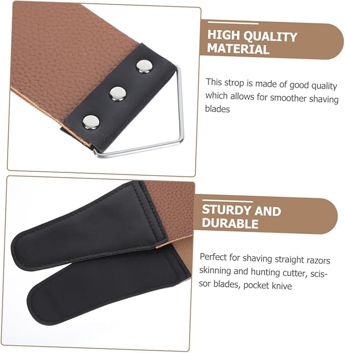 FRCOLOR 2pcs Dual-sided Sharpening Strop for Barber Shops Manual Leather Strop for and Knife Sharpening Convenient Hanging Design for Home