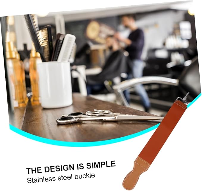 NOLITOY Leather and Canvas Razor Strop Durable Double-layer Sharpening Strap for Smooth Shaving Blades for Barbers and Home Use Hanging Buckle