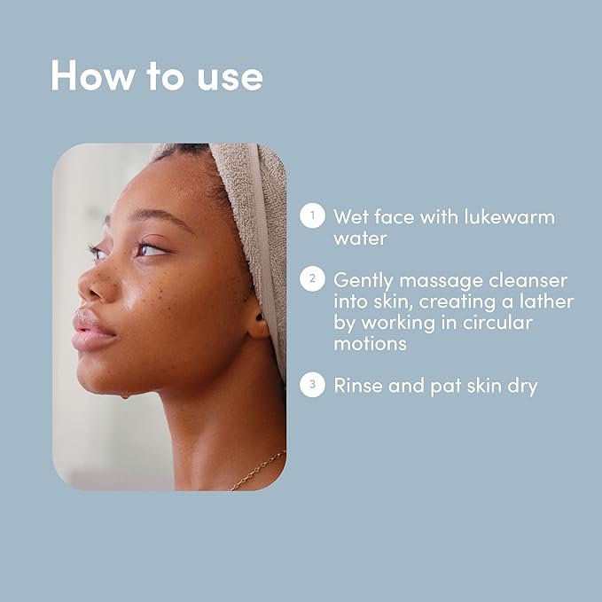 hers Clear Waters Facial Cleanser - Hyaluronic Acid, Squalane, & Green Tea Extract - Hydrating Face Wash for All Skin Types - pH Balanced & Paraben-Free - 6.8 Fl Oz