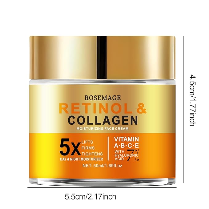 Retinol Cream for Face with Hyaluronic Acid, Anti Aging Wrinkle Cream for Women and Men, Day and Night Collagen Moisturizer to Minimize Wrinkles, Dryness