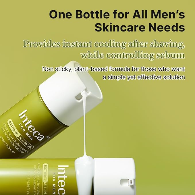 MAKE P:REM INTECA Soothing All in One Lotion for Men, After Shave Cream for Acne-Prone Skin, All Skin Types, Korean Skin Care, 6.76 fl. oz, 200ml