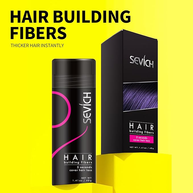 SEVICH Hair Fibers for Thinning Hair, Hair Building Fibers Instantly Thicker & Fuller Look,Hair Powder for Men & Women 40g Dark Brown