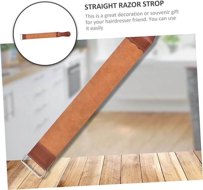 SAFIGLE Beard Apron for Men Razor Strop Knife Sharpening Tool Hair Removal Straight Razor Strop Professional Barber Accessory