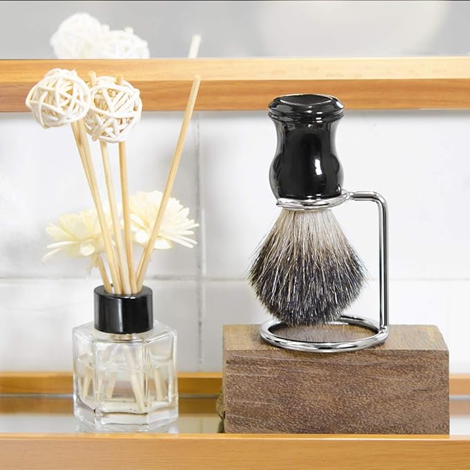 Grandslam Shave Brush Stand Stainless Steel for Badger Shaving Brushes Holder Height 2.8inch/7cm Space Saver