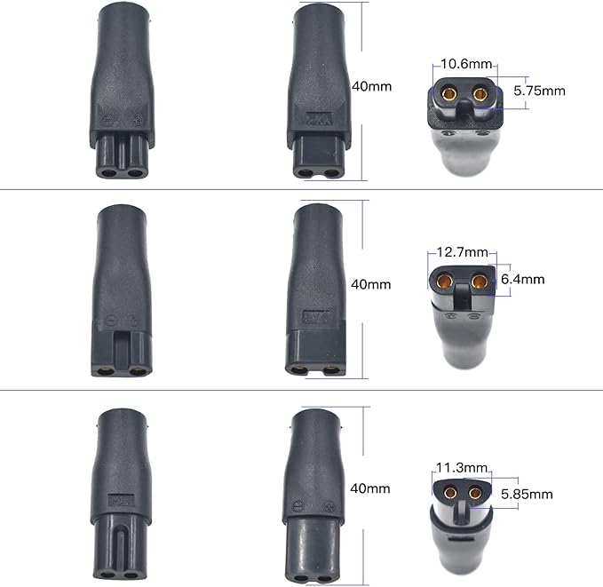 9 PCS Replacement Power Cord 5V Charger USB Adapter Suitable for Electric Hair Clippers, Beard Trimmers, Shavers, Beauty Instruments, Desk Lamps, Purifiers.