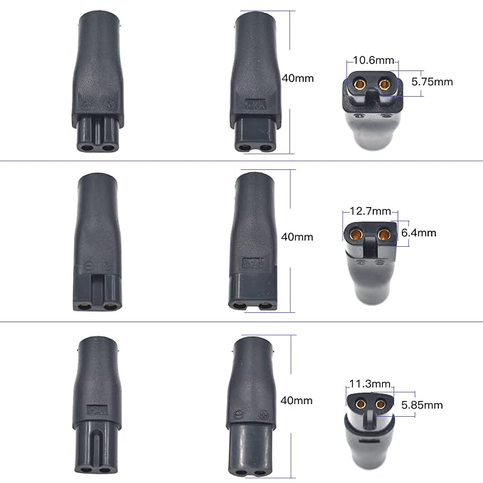 7 PCS Power Cord 5V Replacement Charger USB Adapter Suitable for Electric Hair Clippers, Beard Trimmers, Shavers, Beauty Instruments, Desk Lamps, Purifiers.