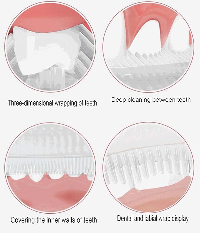VIDECOR U Shaped Electric Toothbrush, Silicone Brush Head Toothbrush for Teeth Whitening Cleaning, Oral Care Toothbrush for Adult,D