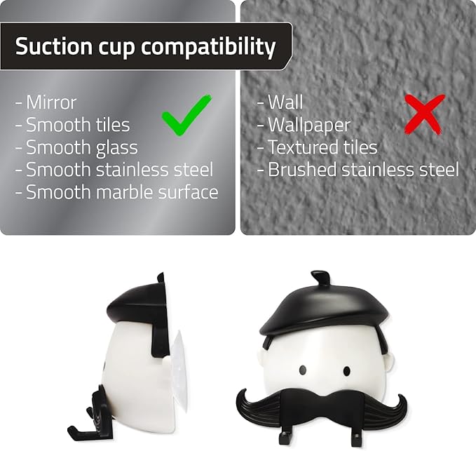 PELEG Design Mr. Razor – Razor Holder Suction Shaving Razor Holder for Shower Bathroom Bath Unique Gifts