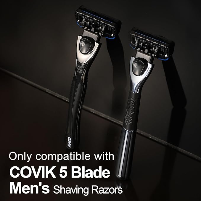 5Blade Razor for Men with Dual Lubrication Shaving Comfortable and Smooth Shaving Razors for Men, Handle & Cartridges (Cartridges fit Razor Handles only)