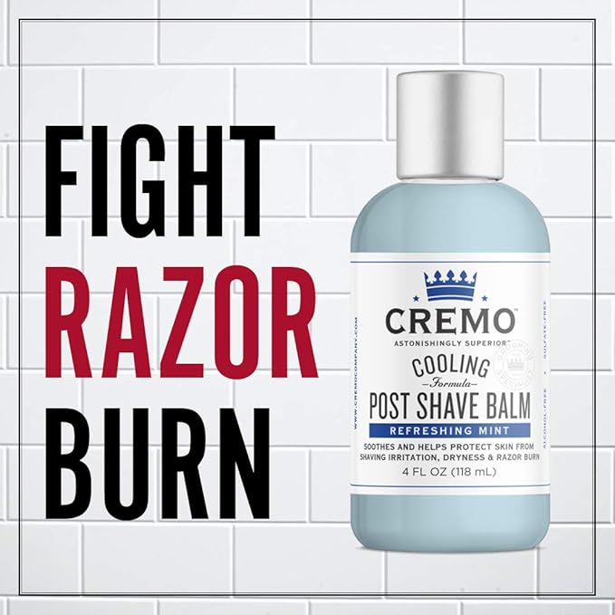 Cremo Barber Grade Original Shave Cream & Cooling Formula Post Shave Balm, Soothes, Cools And Protects Skin From Shaving Irritation, Dryness and Razor Burn, 4 Oz