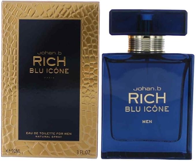 Rich Blu Icone by Johan.B, 3 Oz EDT Spray for Men
