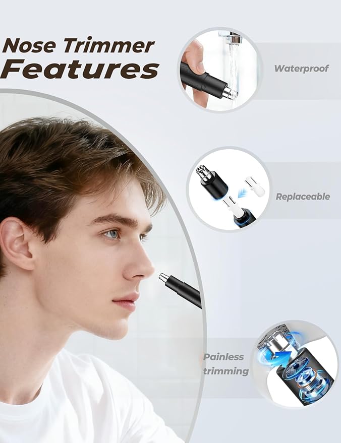 Ear Wax Removal Tool Camera - 2 in 1 Earwax Remover with Nose Hair Trimmer - Wireless Ear Cleaner with 1296P Camera - Earwax Removal Kit with Light - Ear Cleaning kit for iOS & Android, Kids,Adults