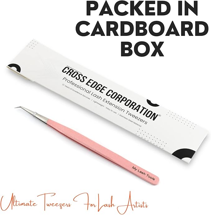 Isolation Lash Tweezers for Eyelash Extensions – 14cm Curved Tweezer, Japanese Stainless Steel, Best for Individual Isolation & Classic Lashes, Eyelash Twisers (Blush Pink)