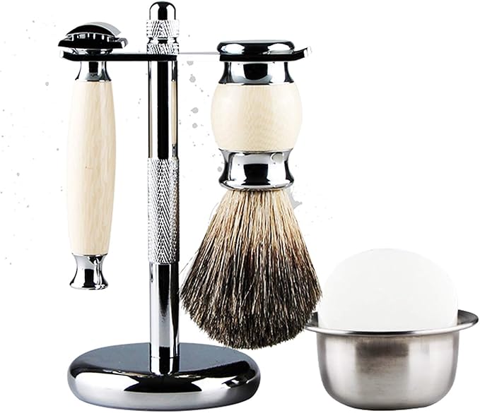 Premium Razor and Shaving Brush Stand Safety Razor Double-Sided Holder