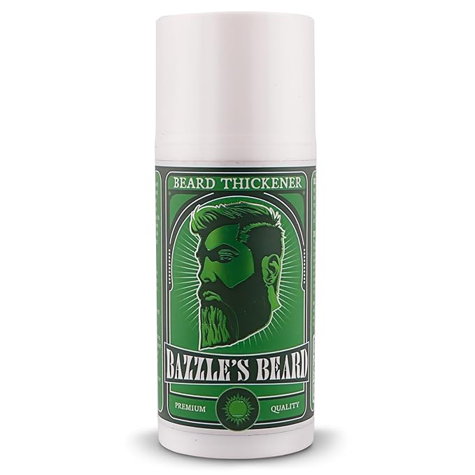 Bazzle's Beard Thickener – Beard Growth Kit & Balm with Biotin for Hair Growth for Men, Infused with Oat Protein for Medium Hold and Light Fragrance, Facial Hair & Mustache Styling Balm Conditioner