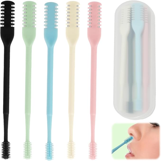 10Pcs Manual Nose Hair Trimmer, Double-Head Nasal Hair Cutter with Cleaning Brush, Nose Hair Trimmer for Men & Women, Daily Cleaning Grooming Tool