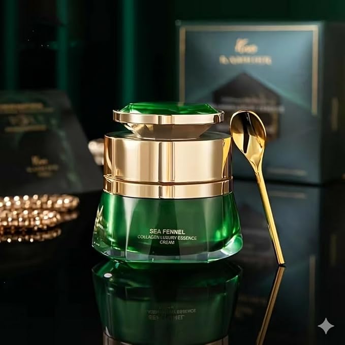 NAO Sea Fennel Collagen Cream Essence, Hypoallergenic Lightweight Gel, Deep Hydration for All Skin Types, Unisex Facial Skincare, Luxury Packaging with Gold Accents
