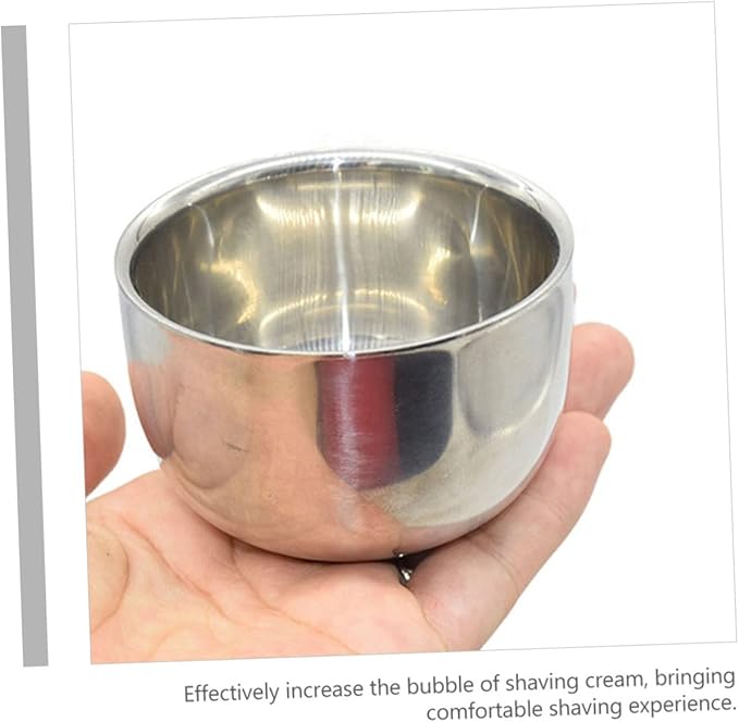 Shaving Bowl for Men Shaving Soap Bowl Cup Polished Stainless Steel Safe for Hands Suitable for Home Use Shop Decor