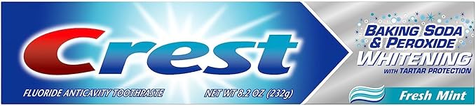 Crest Baking Soda & Peroxide Whitening with Tartar Protection Toothpaste, Fresh Mint, 8.2 oz