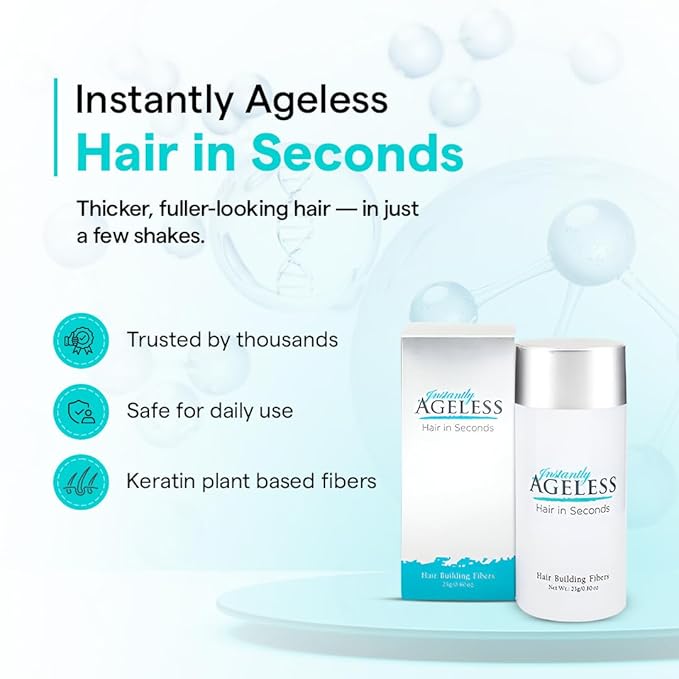 Instantly Ageless® Hair in Seconds™ Hair Building Fibers – Hair Thickening Fibers for Thinning Hair & Hair Loss for Fuller-Look - 0.83 oz (23g) - Medium Brown