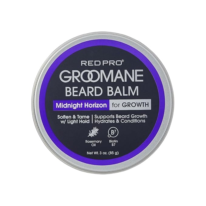 Red by Kiss Groomane Beard Balm, Soften & Tame, Light Hold, Promotes Full, Healthy Look Beard Strengthen Facial Hair, Reduce Breakage