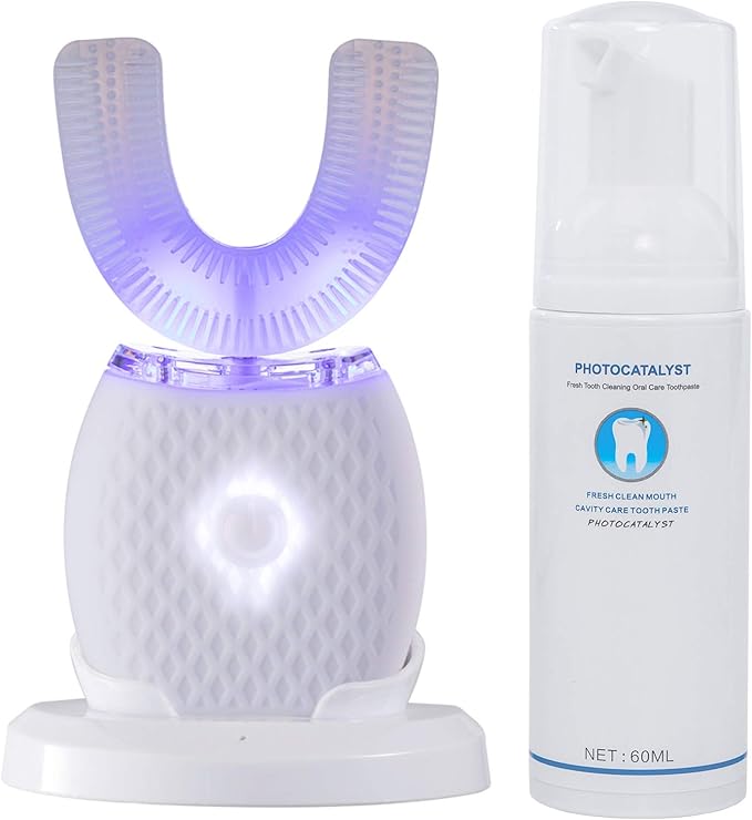 Automatic Toothbrush Portable Washable Soft Bristles 30s Automatic Timer Wireless Charging Dual-Use for Travel & Home