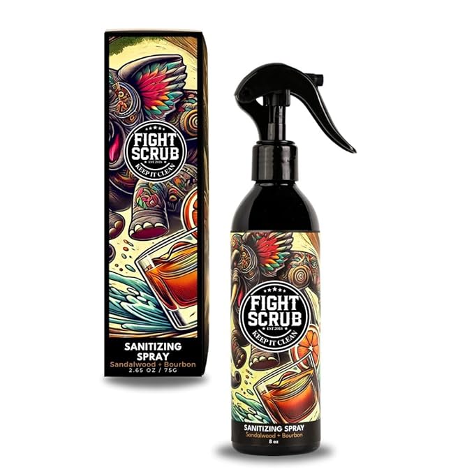 Deodorizing Spray – Refreshing Body & Gear Spray for Wrestlers, MMA, Jiu-Jitsu & Athletes – 8oz Bottle (Sandalwood + Bourbon)