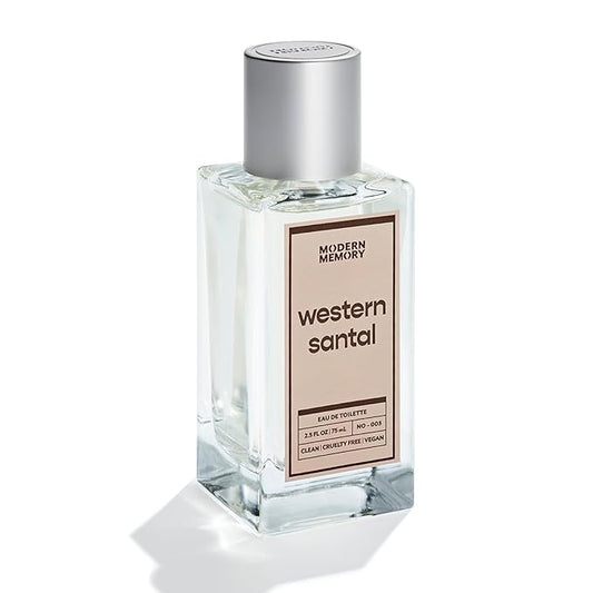 Modern Memory Western Santal Eau de Toilette for Men, 2.5 fl oz - Notes of Spicy Cardamom, Wild Musk & Rich Sandalwood